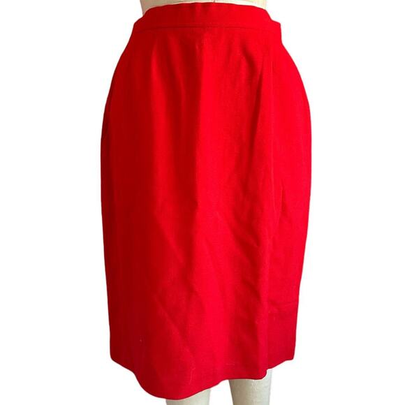 Vintage Evan-Picone Petites Skirt Womens Size 12 Red Wool Pencil NWT - Picture 1 of 8